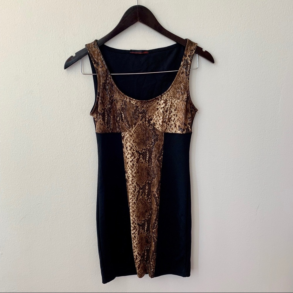 Animal Print Black Mini Dress